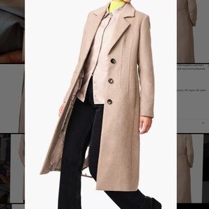 Women's Beige Longline Coat